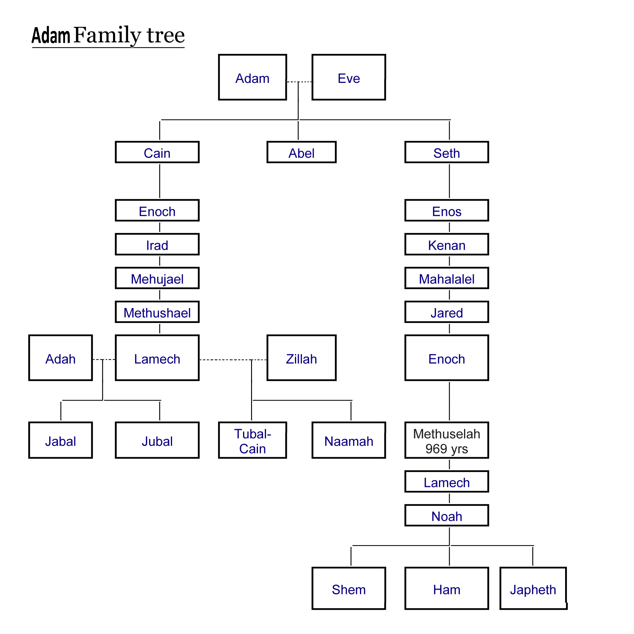 Adam And Family Tree Chart